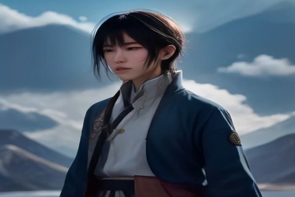 2026年国产精品视频《山海之间》剧集剧照，宏大的自然山川背景下两位主角对峙，画面构图精良、光影层次丰富，体现高水准制作质感
